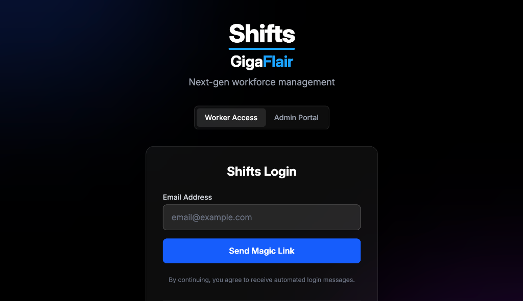 Worker Access Screen